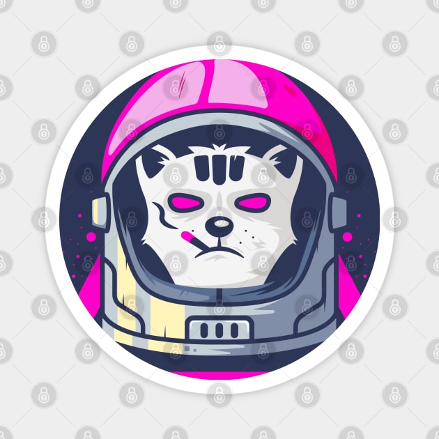 Cat Astronout smoking in Baddass Style Magnet by AbdieTees